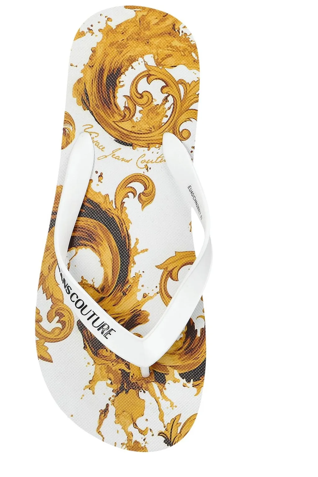 Versace Jeans Couture Baroque Logo Flip-Flops