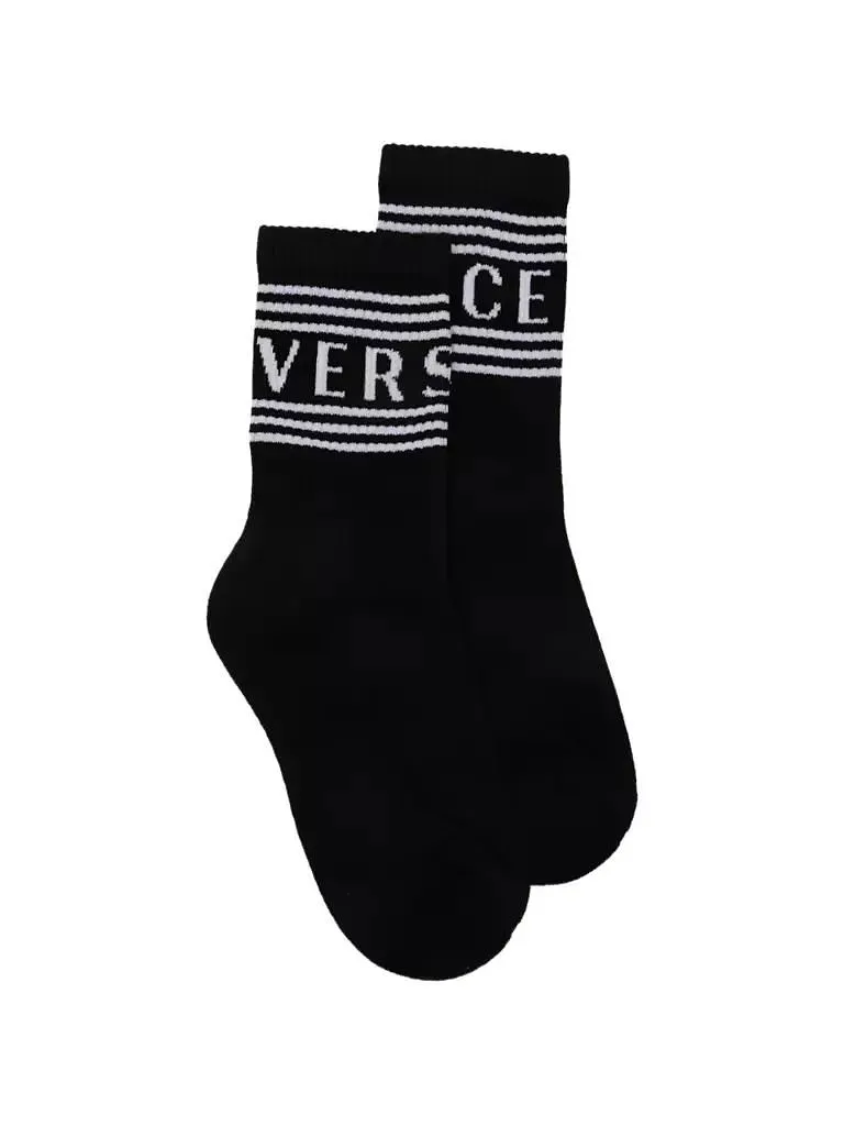 Versace Kids Logo Jacquard Knitted Socks
