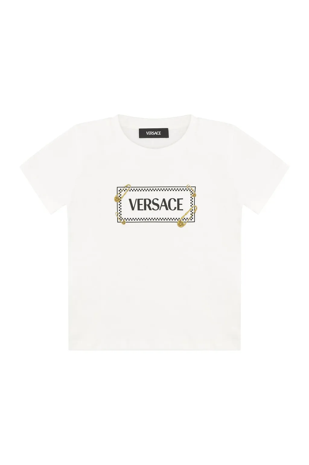 Versace Kids Safety Pin Logo Printed T-Shirt