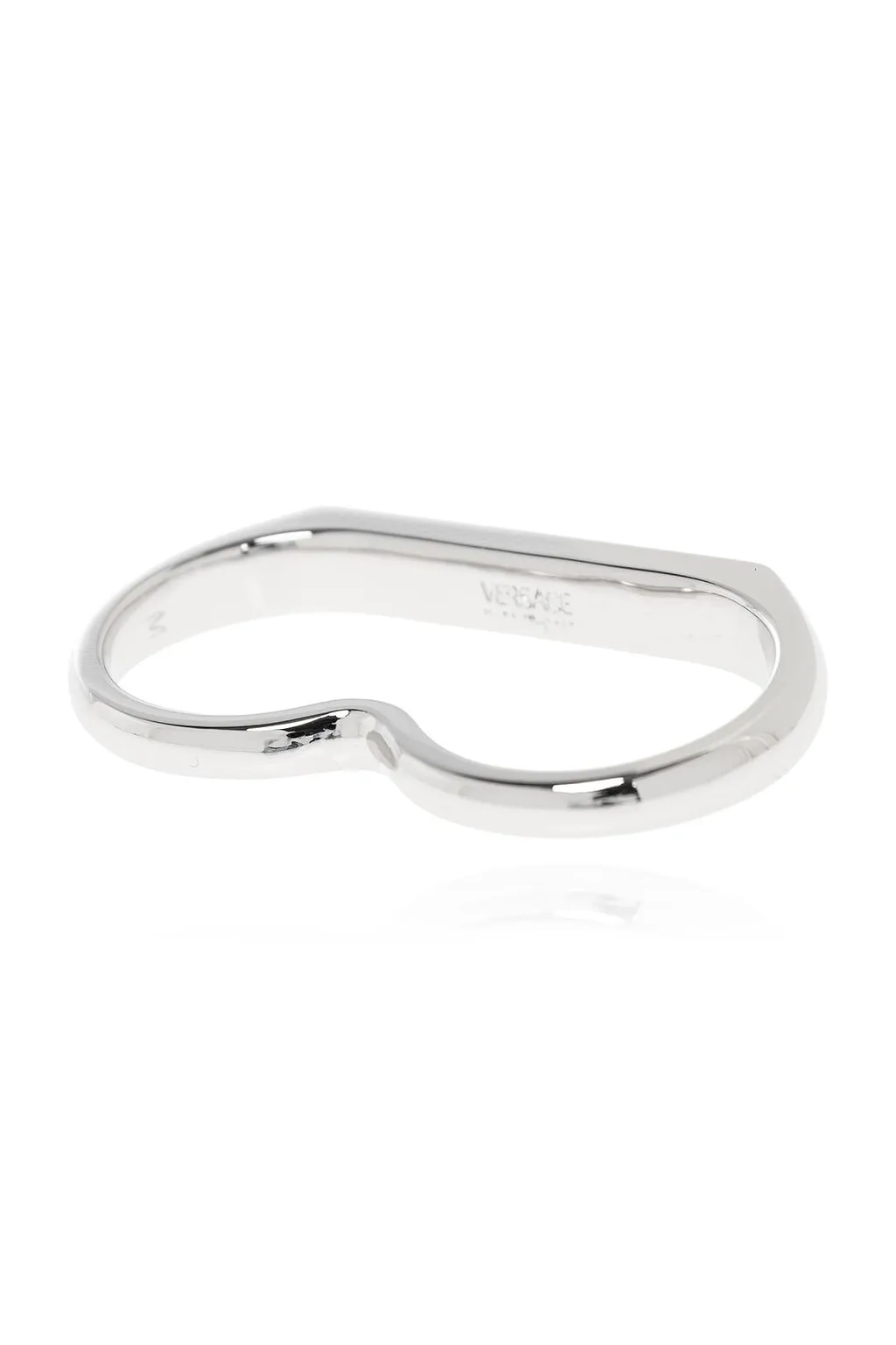 Versace Logo-Engraved Two Finger Ring