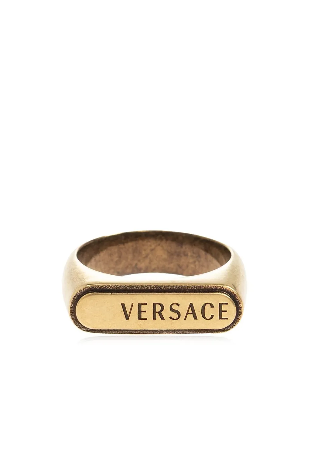 Versace Logo Plaque Signet Ring