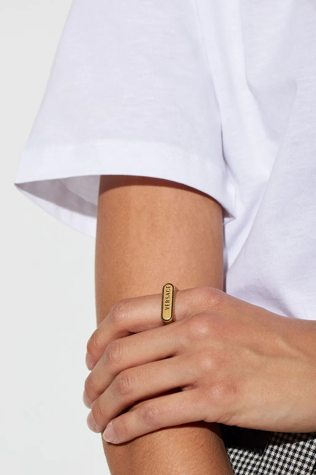 Versace Logo Plaque Signet Ring