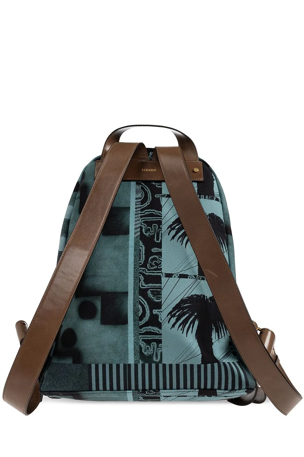 Versace Lou Palm Print Backpack