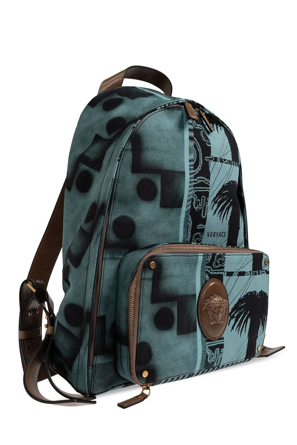 Versace Lou Palm Print Backpack
