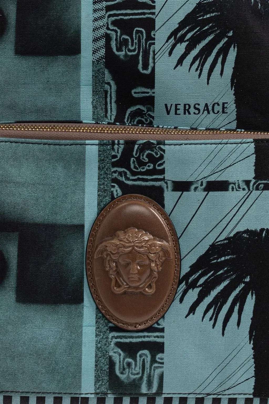 Versace Lou Palm Print Backpack