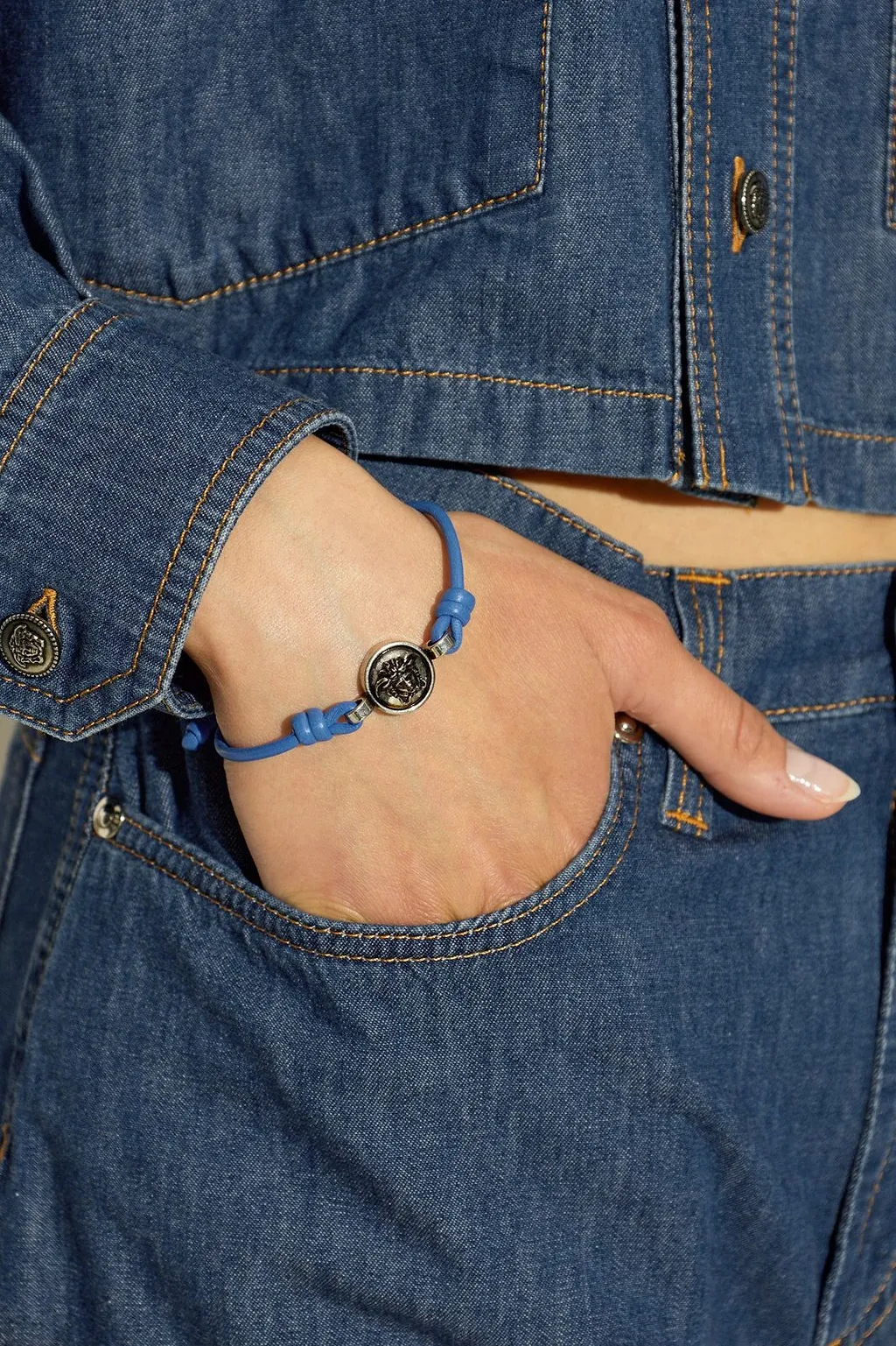 Versace Medusa Leather Bracelet