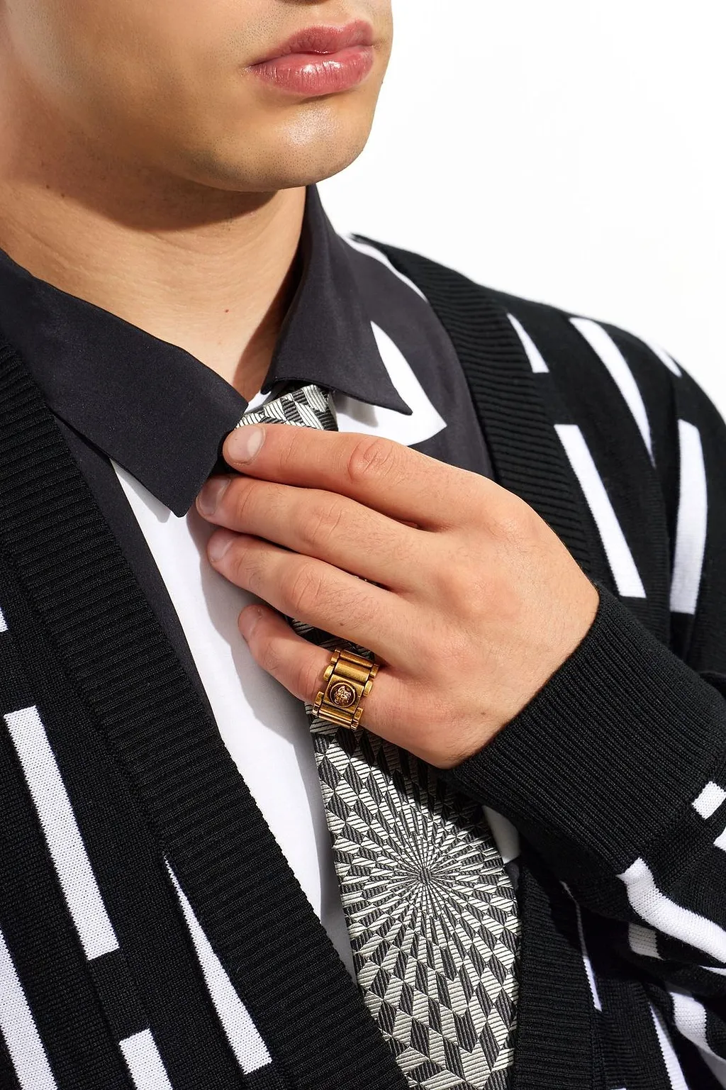 Versace Medusa Motif Band Ring
