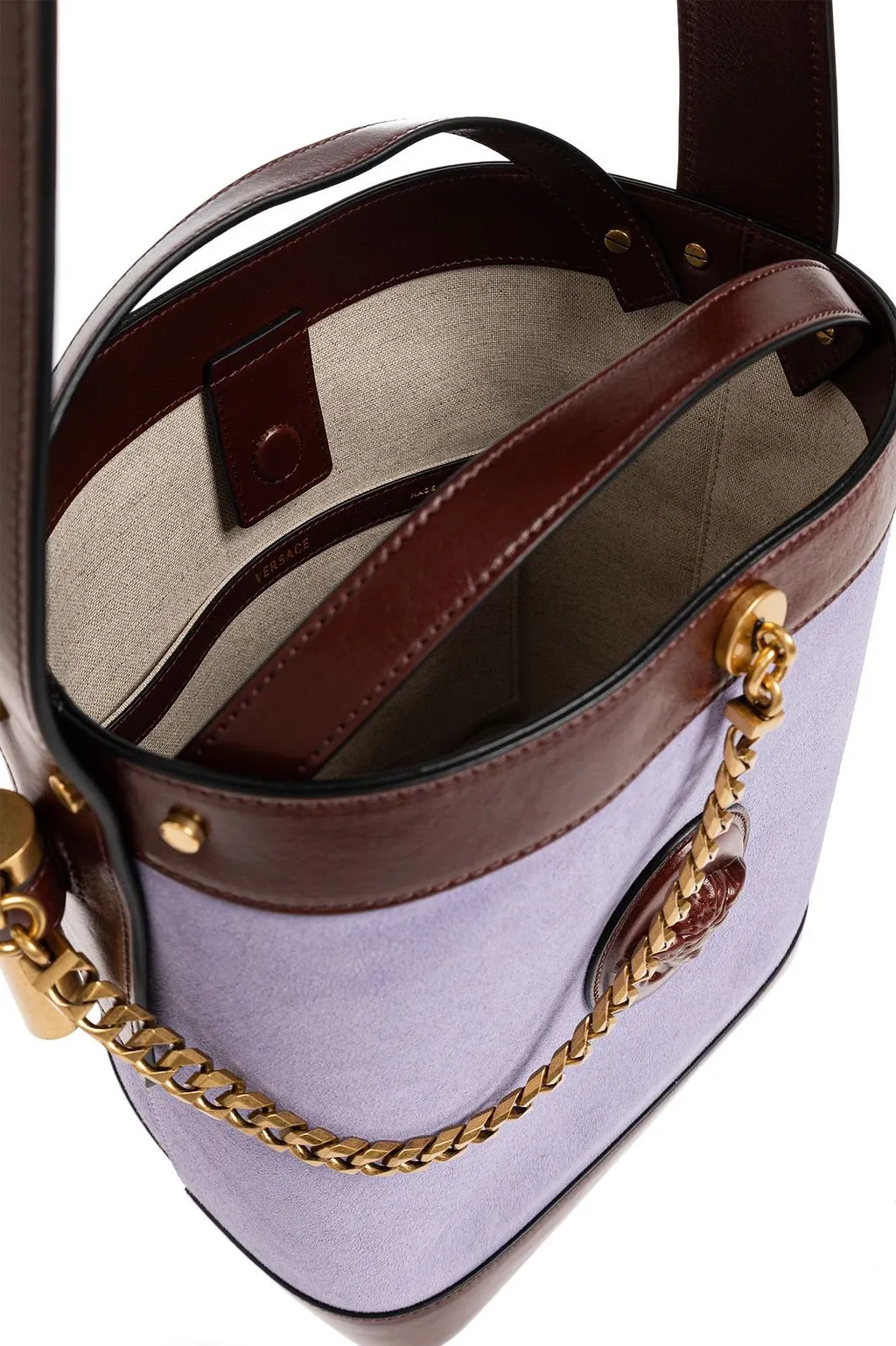 Versace Pivot Small Bucket Bag