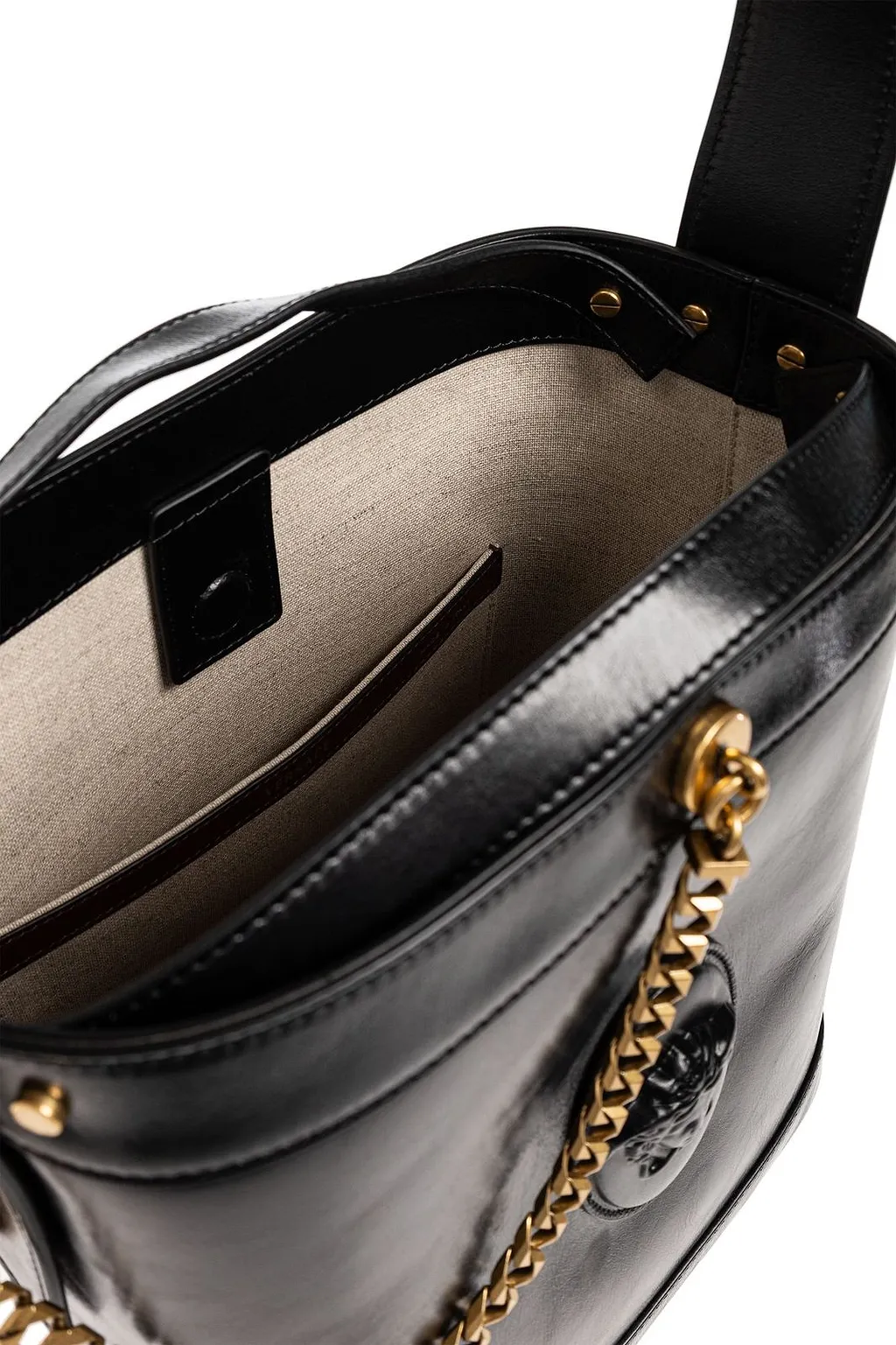 Versace Pivot Small Bucket Bag