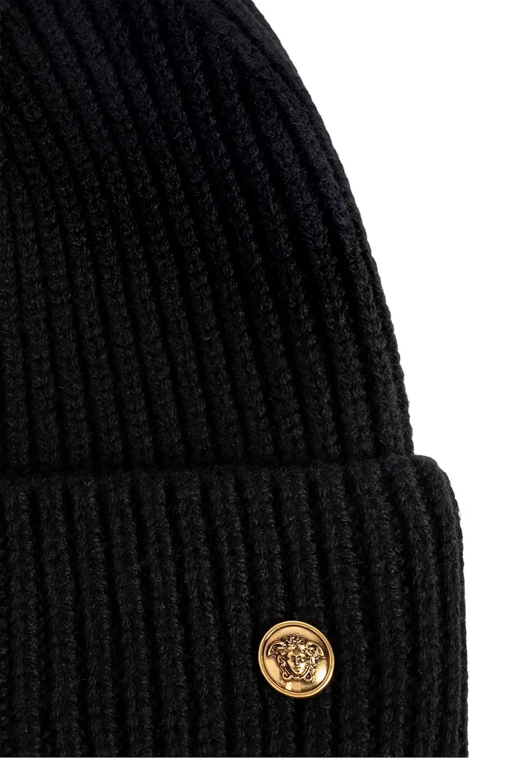 Versace Ribbed Logo Beanie Hat