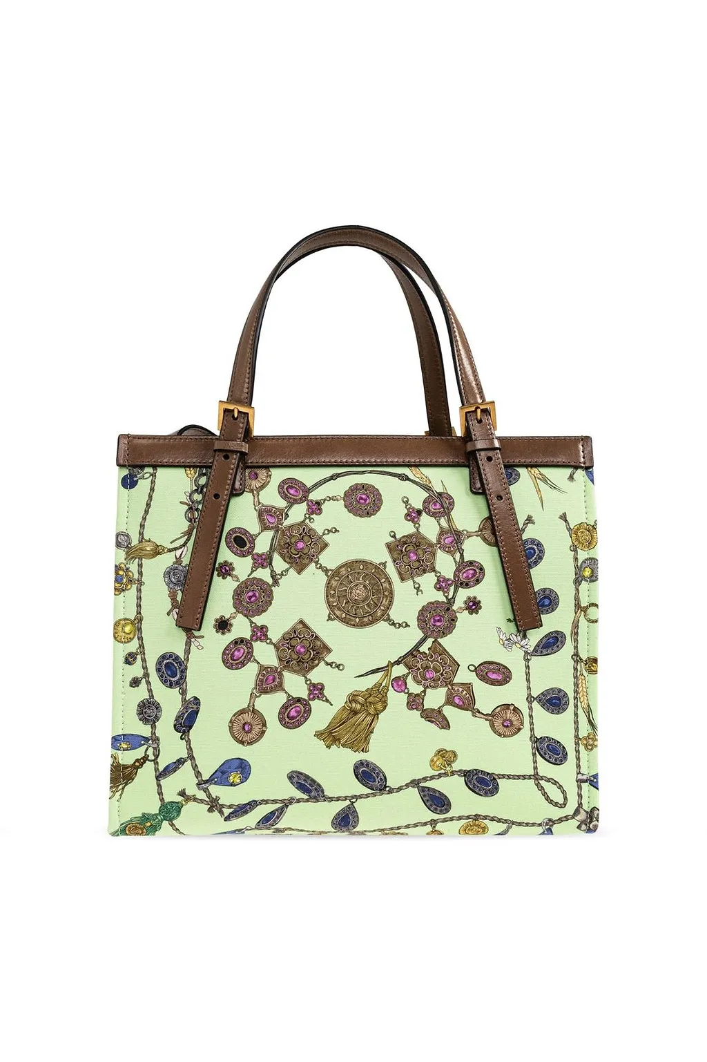 Versace Rivi Re Jewels Print Tote Bag