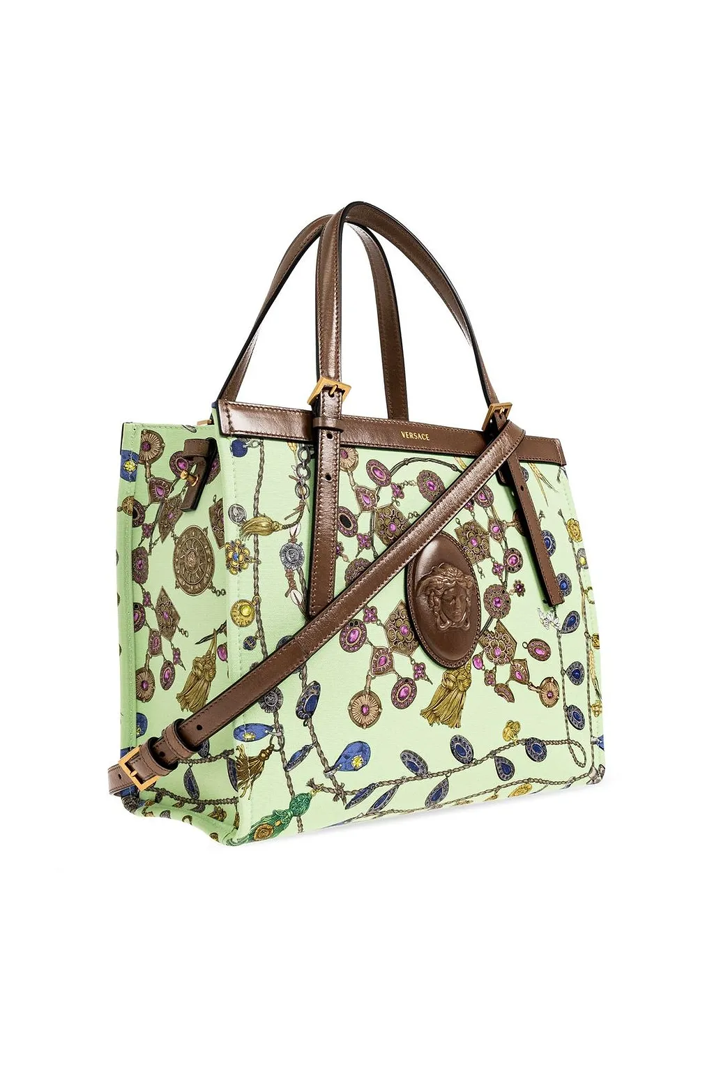 Versace Rivi Re Jewels Print Tote Bag