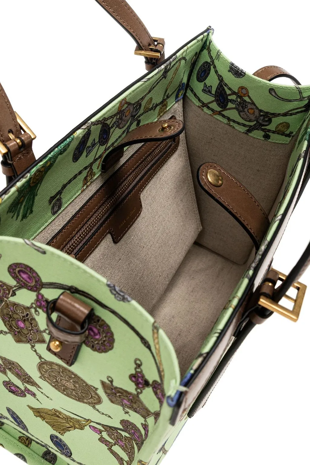 Versace Rivi Re Jewels Print Tote Bag