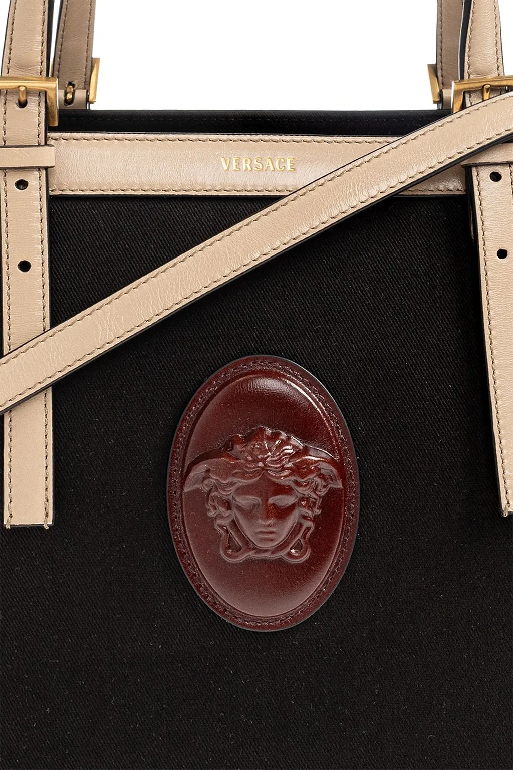 Versace Riviere Medusa Plaque Tote Bag