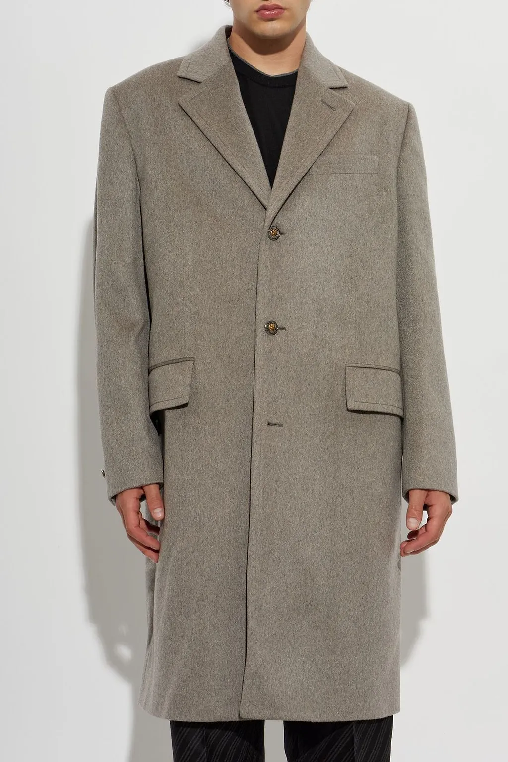 Versace Single-Breasted Long Coat