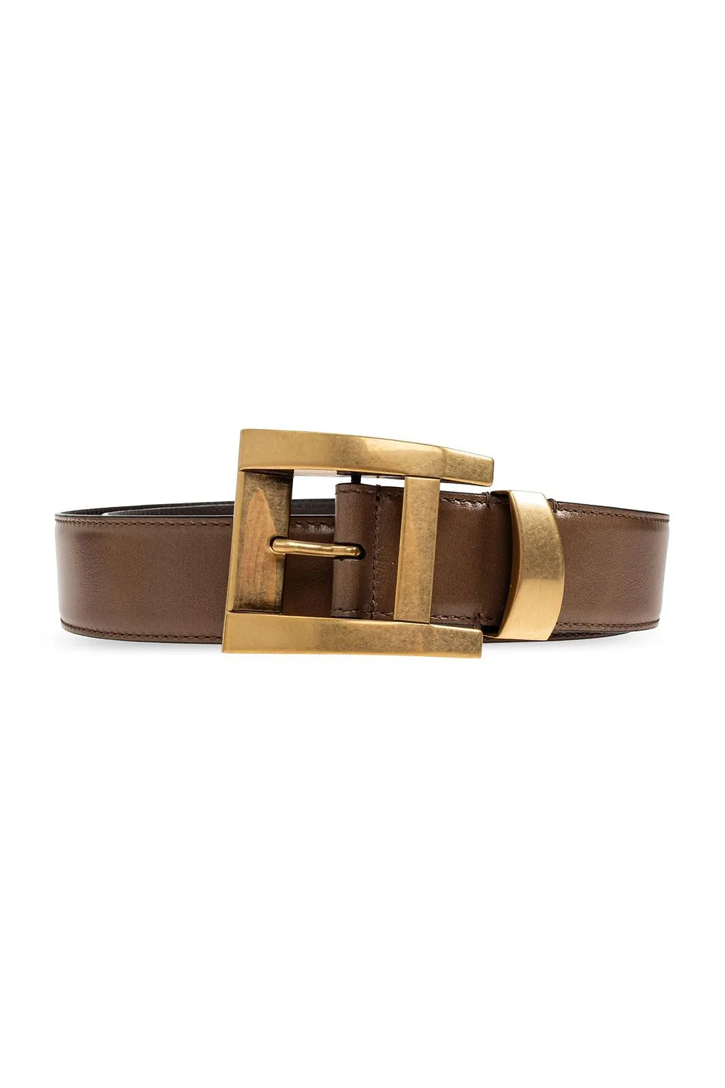 Versace Square-Buckle Leather Belt