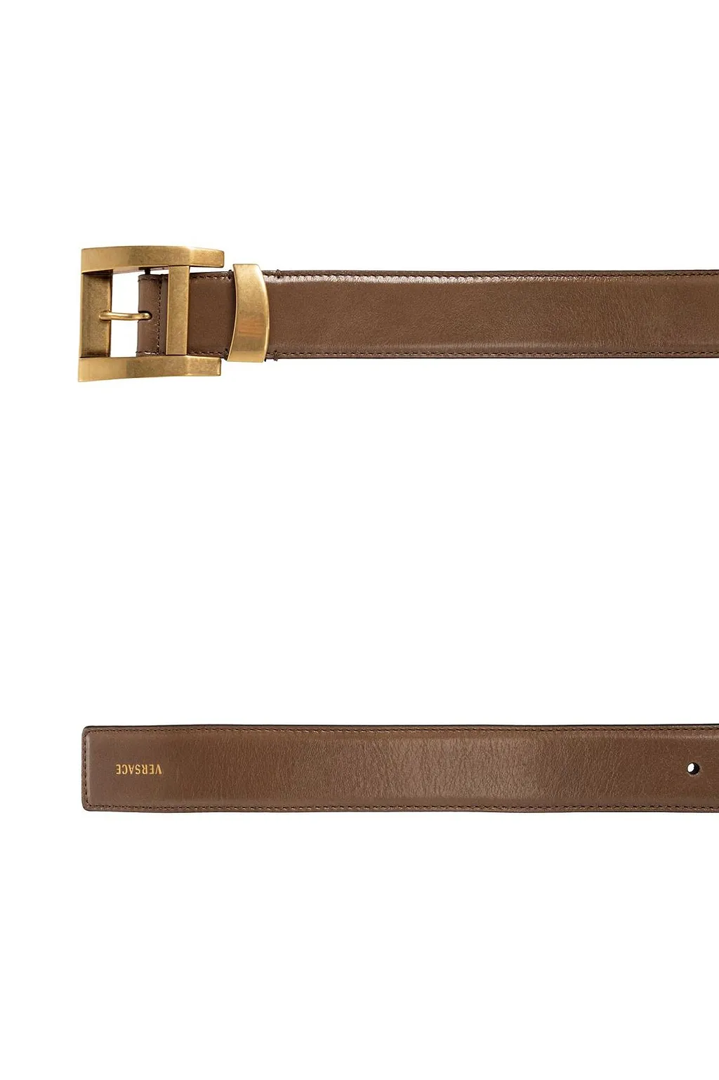 Versace Square-Buckle Leather Belt