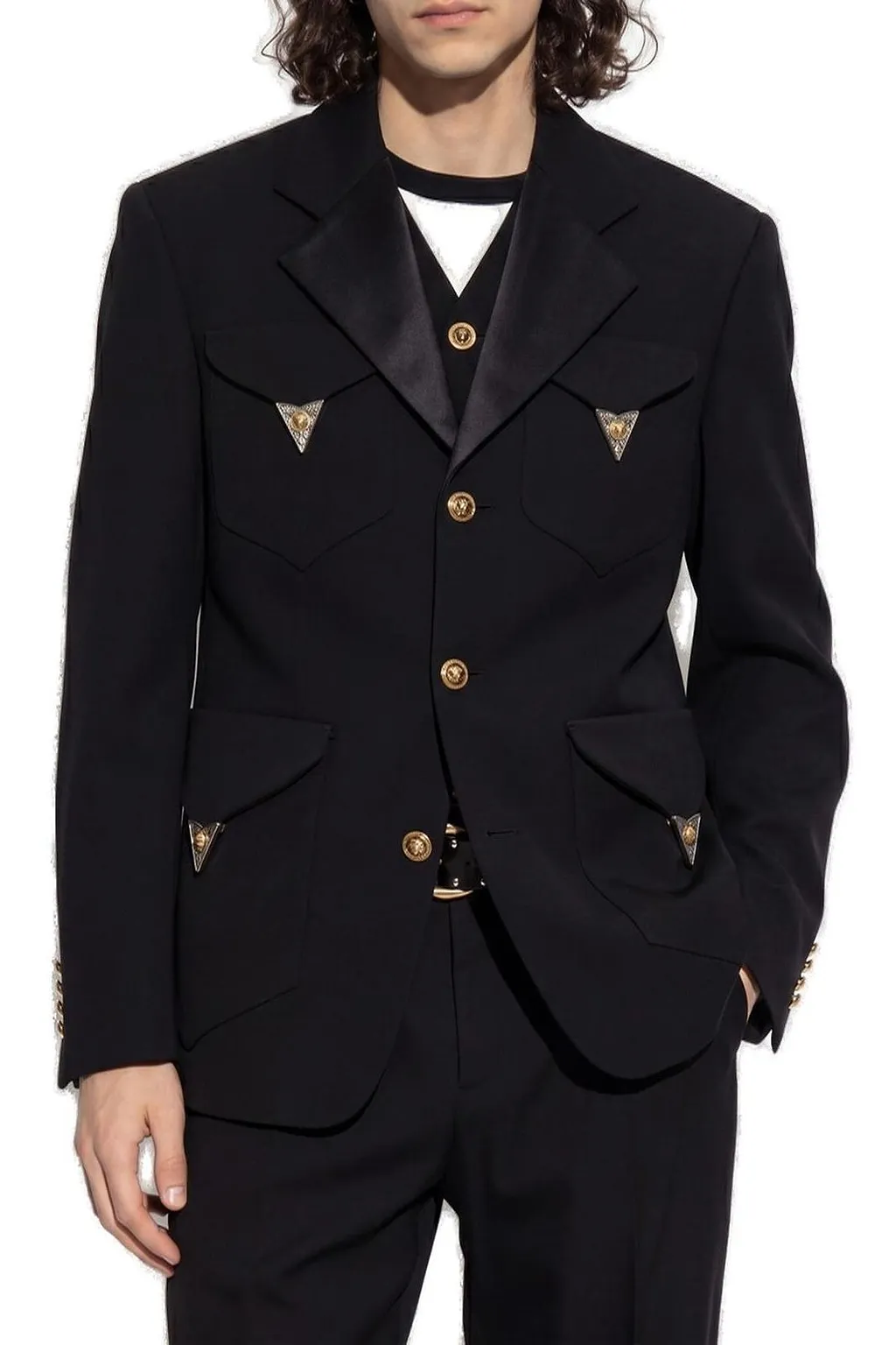 Versace Stretch Single-Breasted Blazer