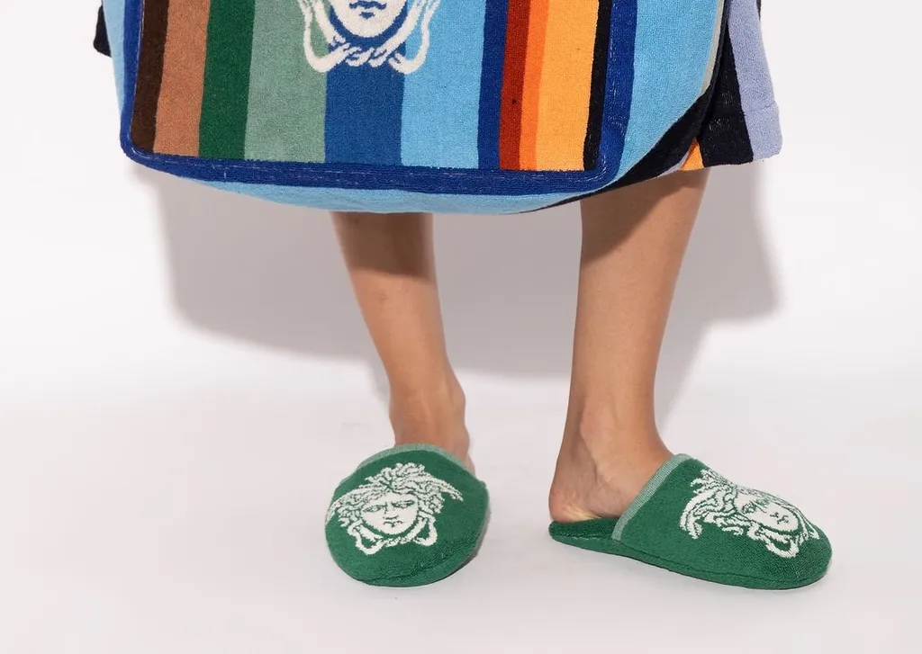 Versace Striped Medusa Tote Bag