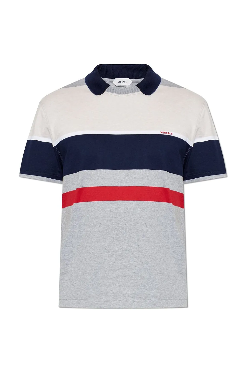 Versace Striped Short-Sleeved Polo Shirt