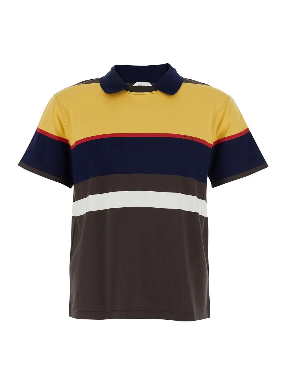 Versace Striped Short-Sleeved Polo Shirt