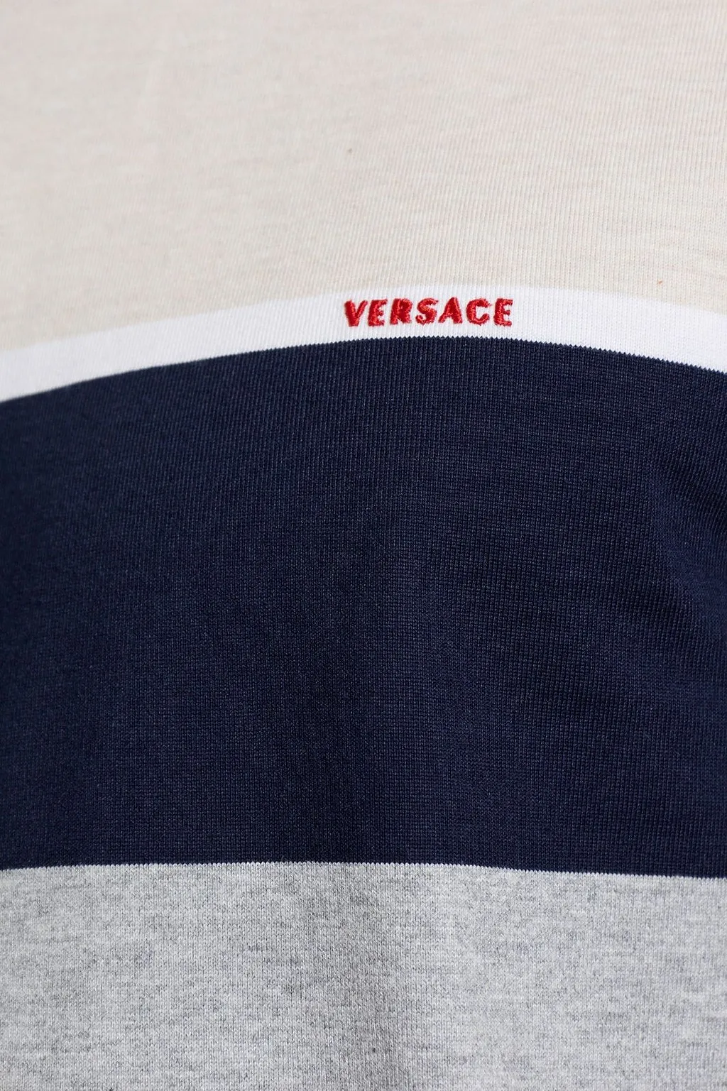 Versace Striped Short-Sleeved Polo Shirt