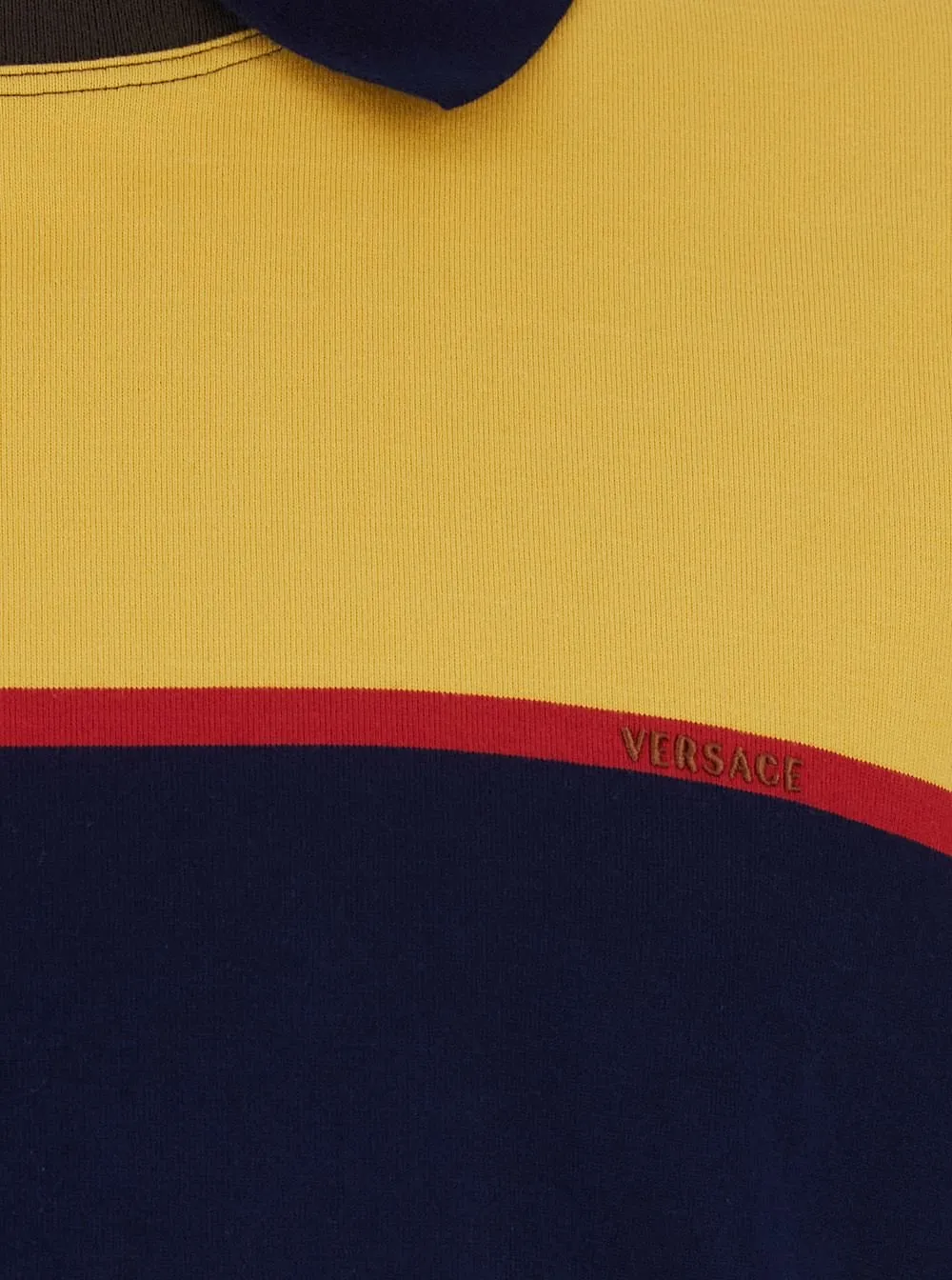 Versace Striped Short-Sleeved Polo Shirt