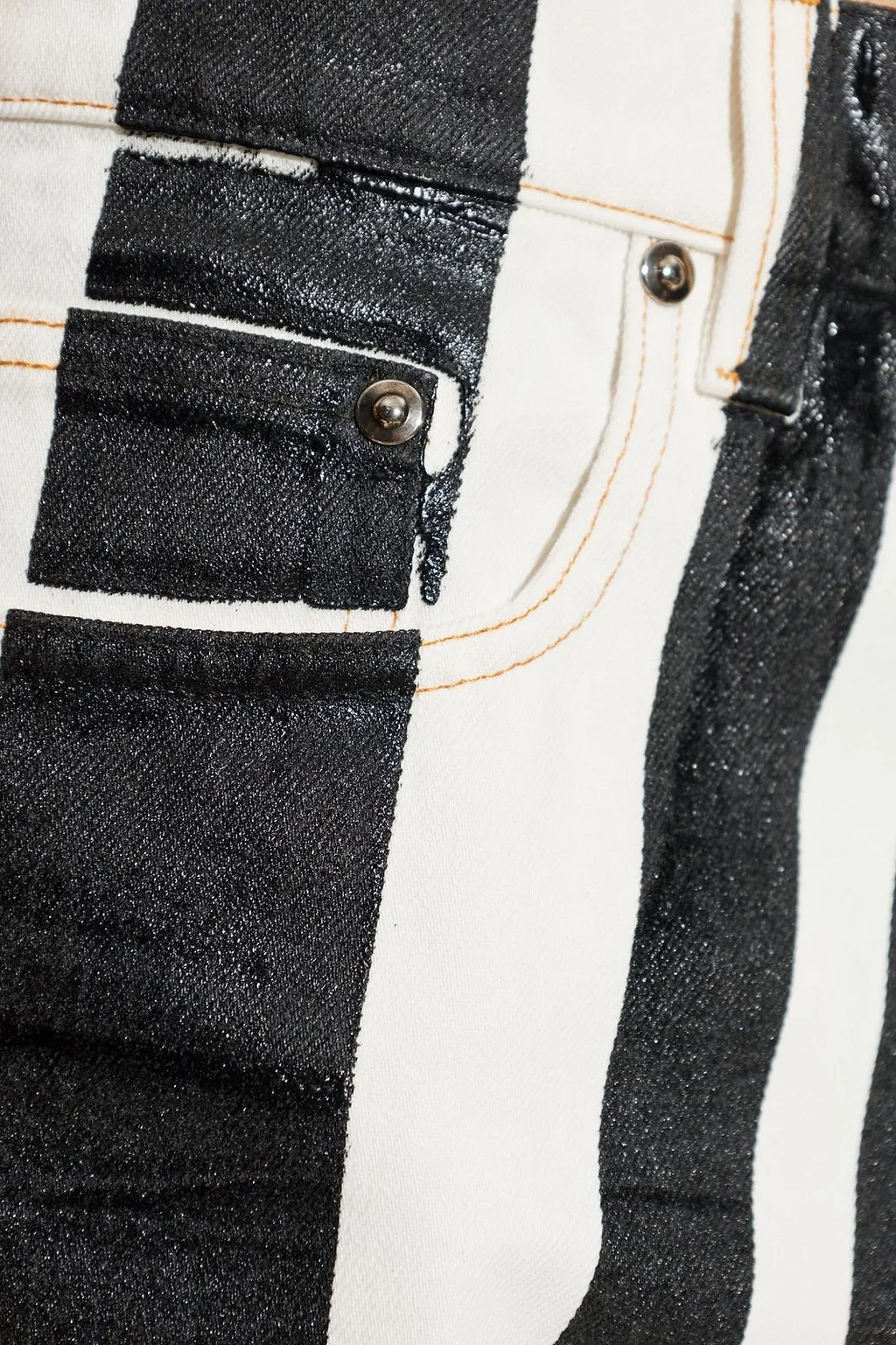 Versace Striped Straight Leg Jeans