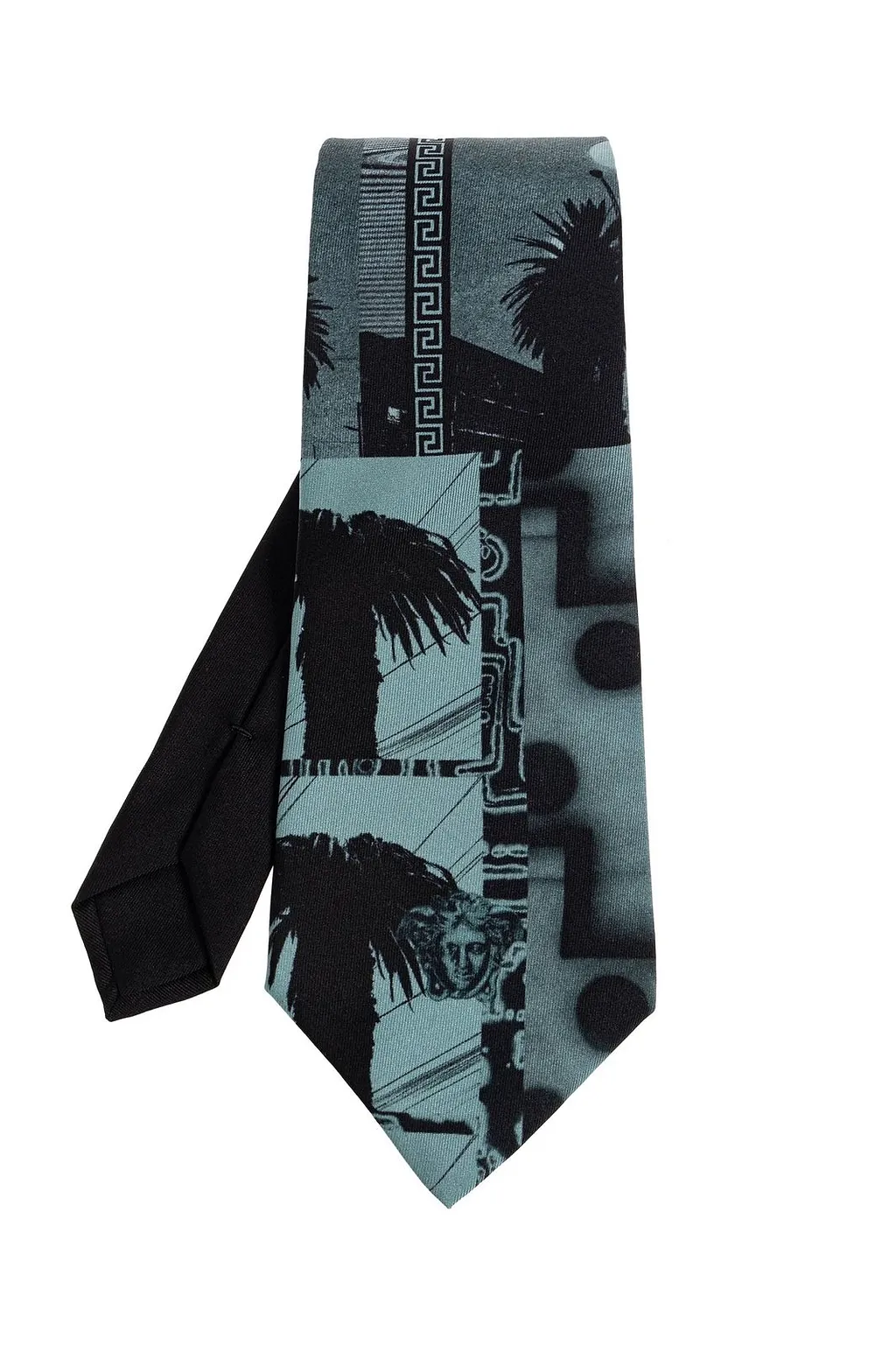 Versace Sunset Palms Print Tie
