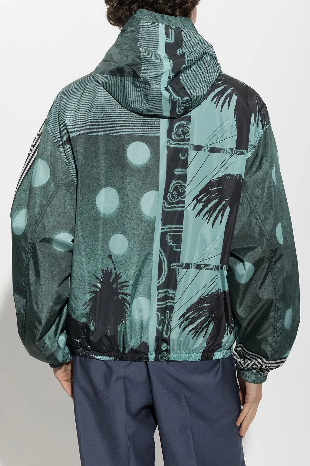Versace Sunset Palms Print Hooded Jacket