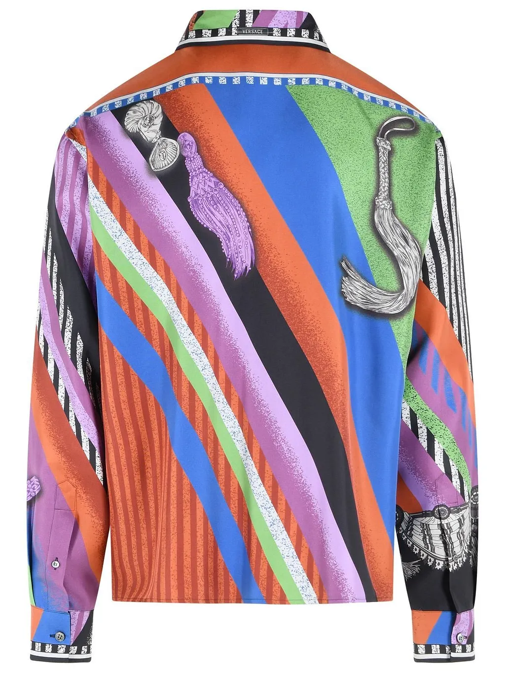 Versace Tassel Printed Long-Sleeve Shirt