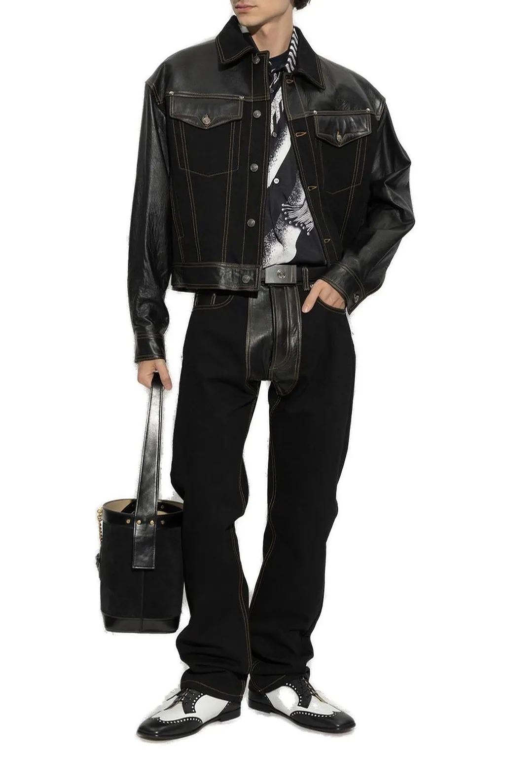 Versace Tassel Printed Long-Sleeved Shirt