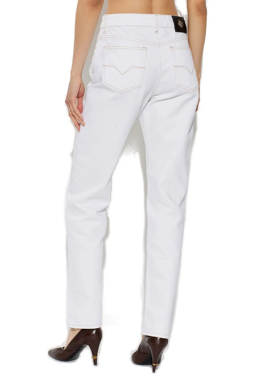 Versace High-Waist Tapered-Leg Jeans