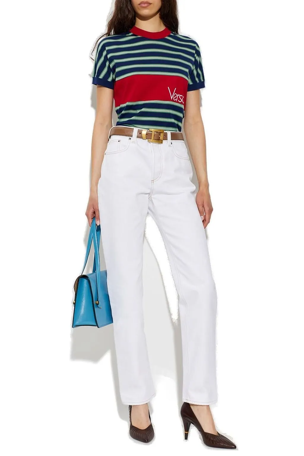 Versace High-Waist Tapered-Leg Jeans