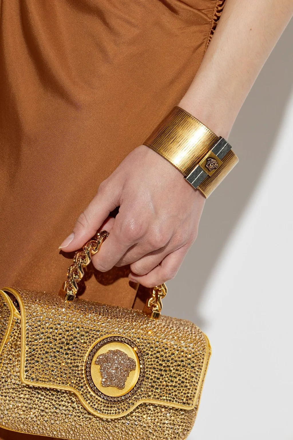 Versace Textured Medusa Cuff Bracelet