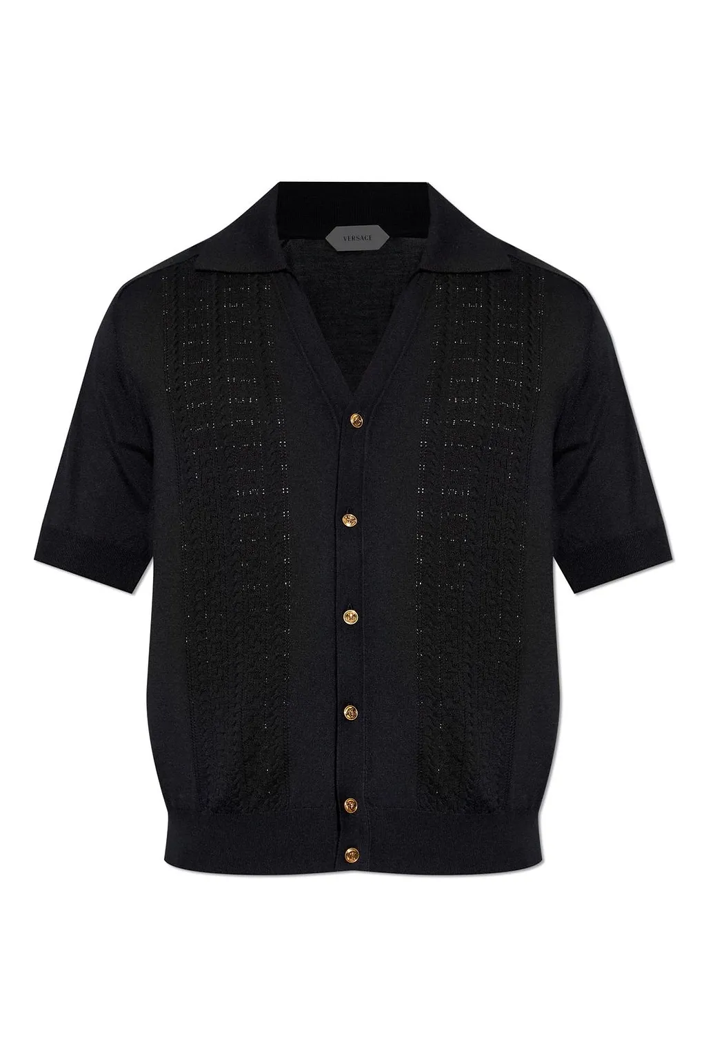 Versace V-Neck Knitted Polo Shirt