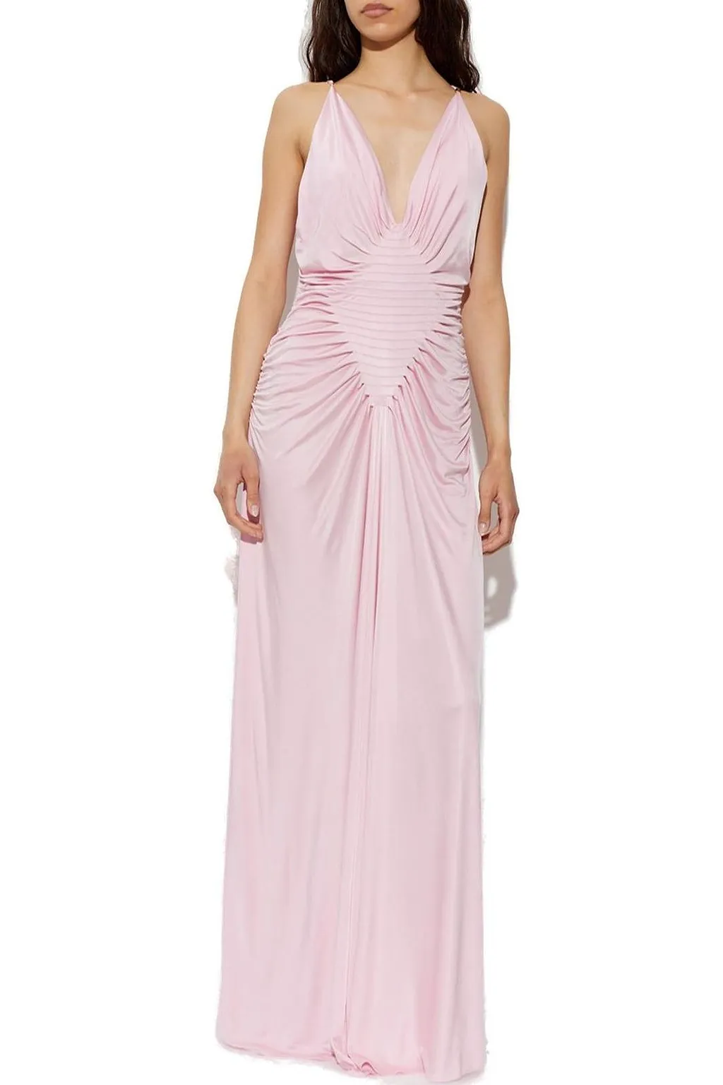 Versace V-Neck Draped Dress