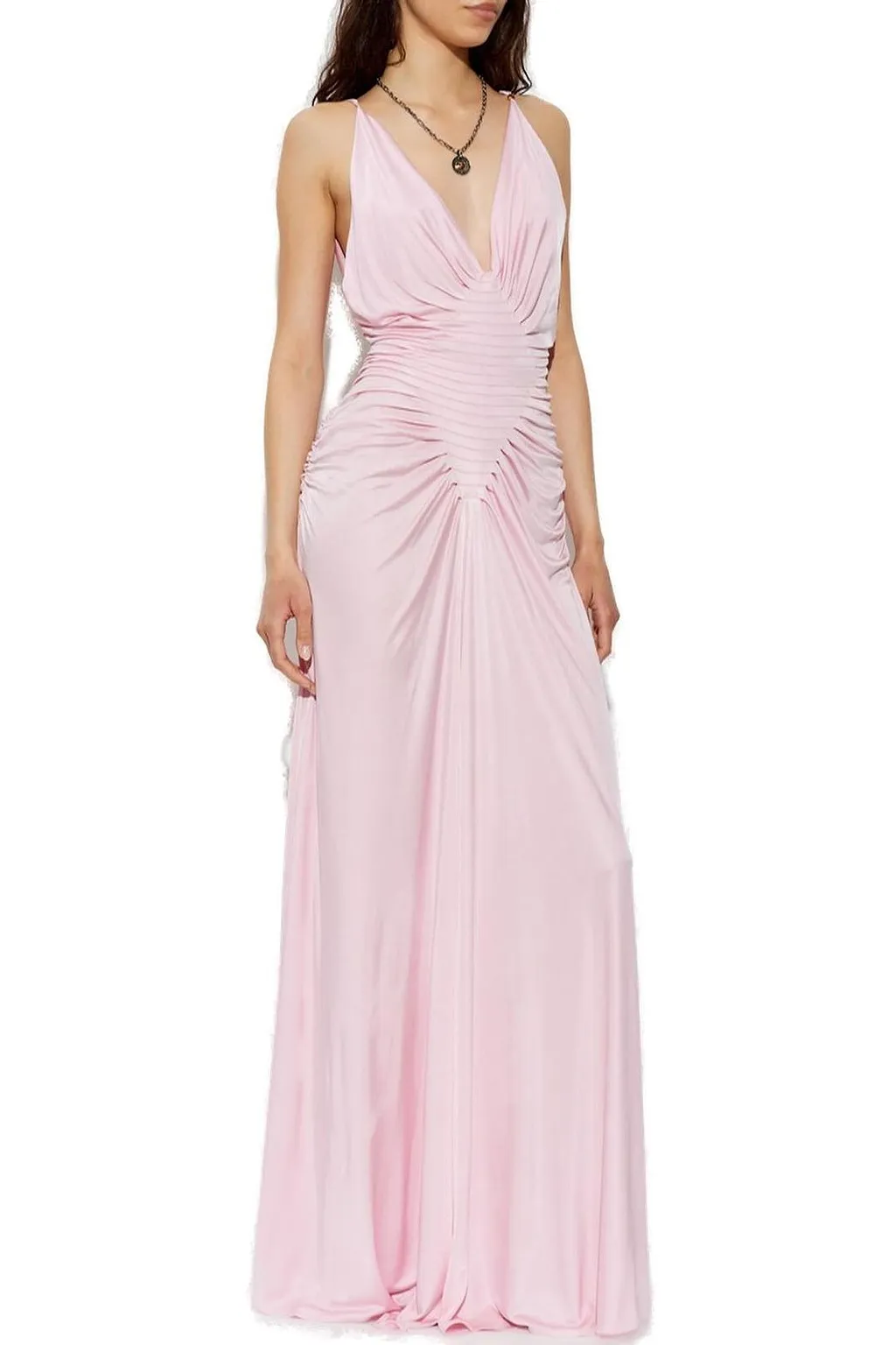Versace V-Neck Draped Dress