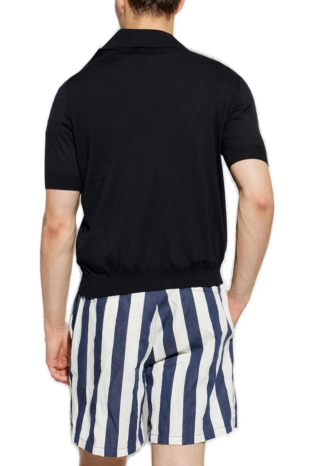 Versace V-Neck Knitted Polo Shirt