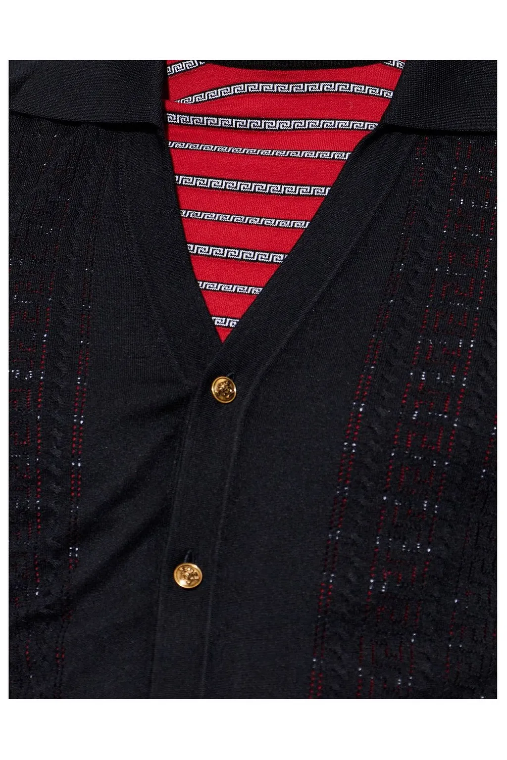 Versace V-Neck Knitted Polo Shirt