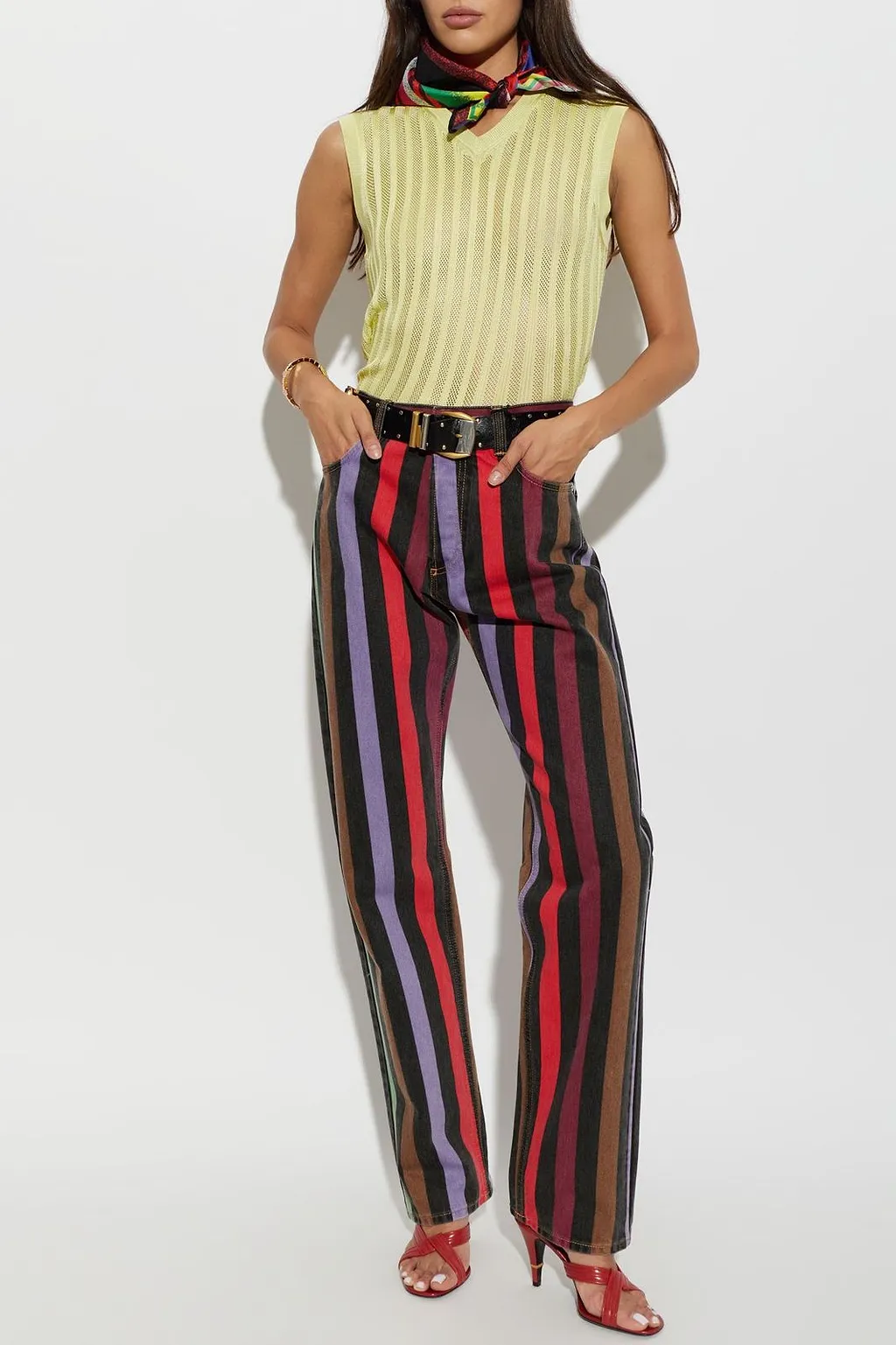 Versace Vertical Striped Jeans