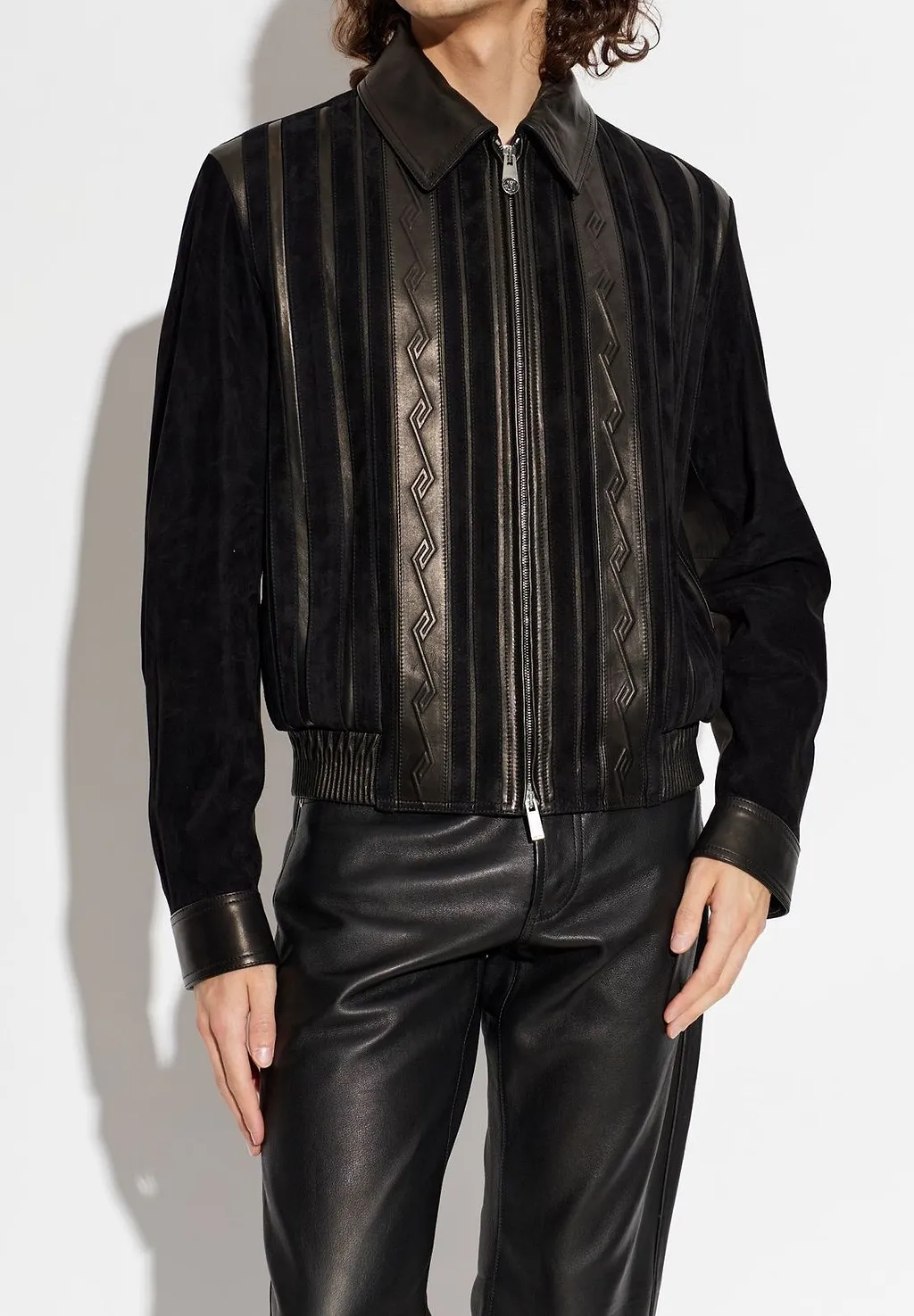 Versace Zip-Up Leather Jacket