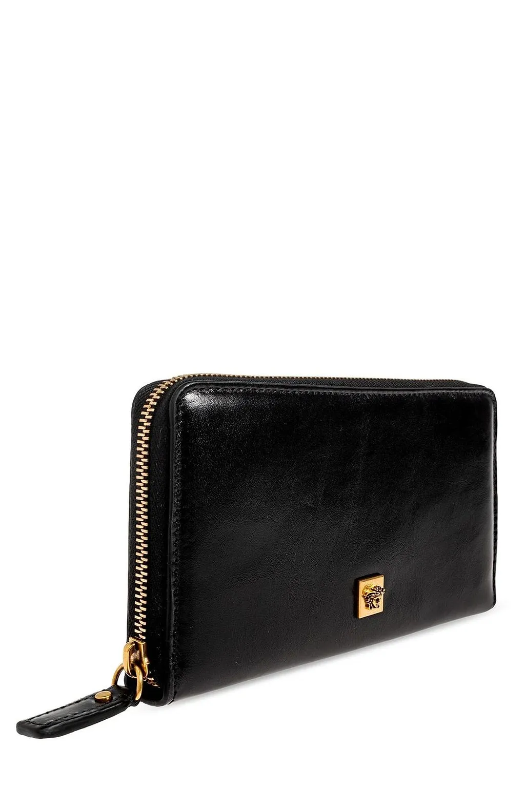 Versace Logo Plaque Zip-Around Wallet