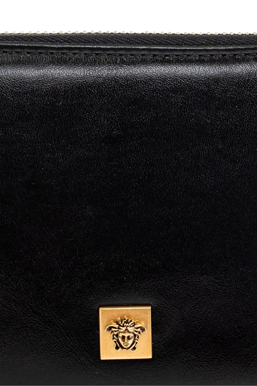 Versace Logo Plaque Zip-Around Wallet