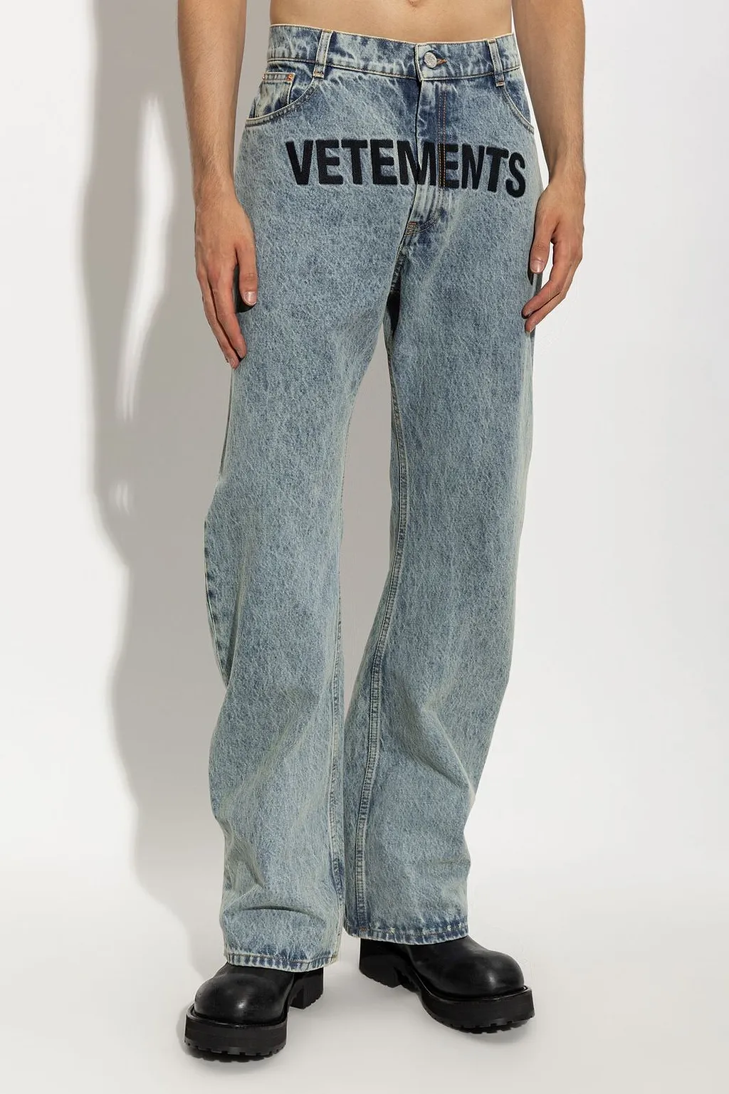 Vetements Logo Embroidered Jeans
