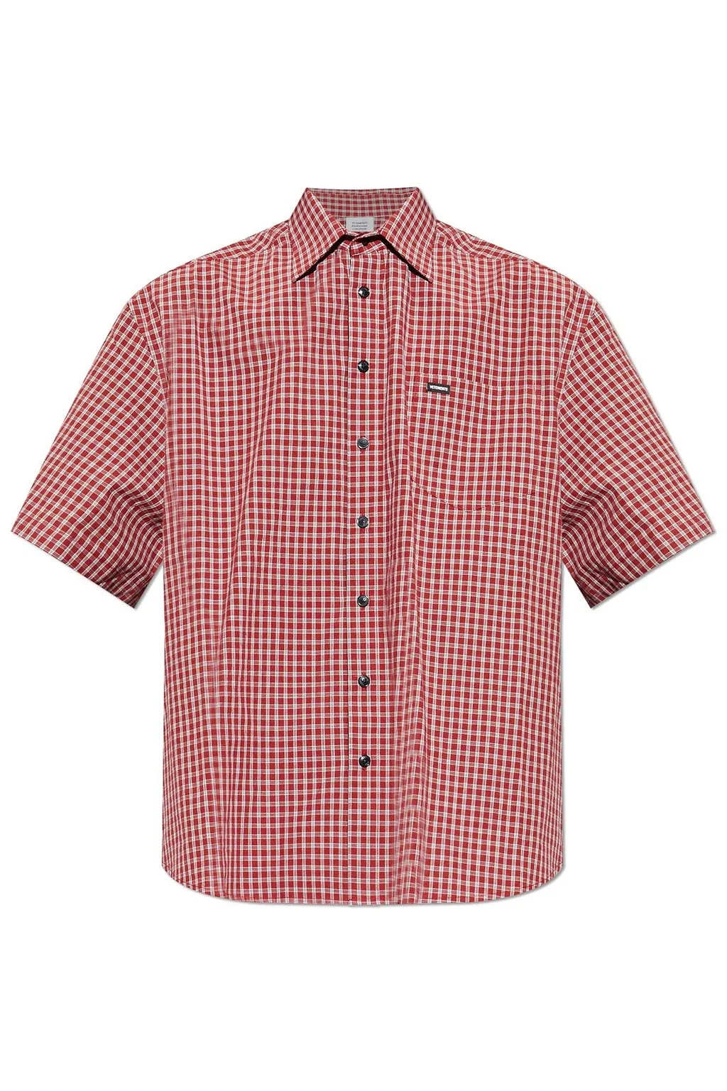 Vetements Logo Patch Checked Short-Sleeve Shirt