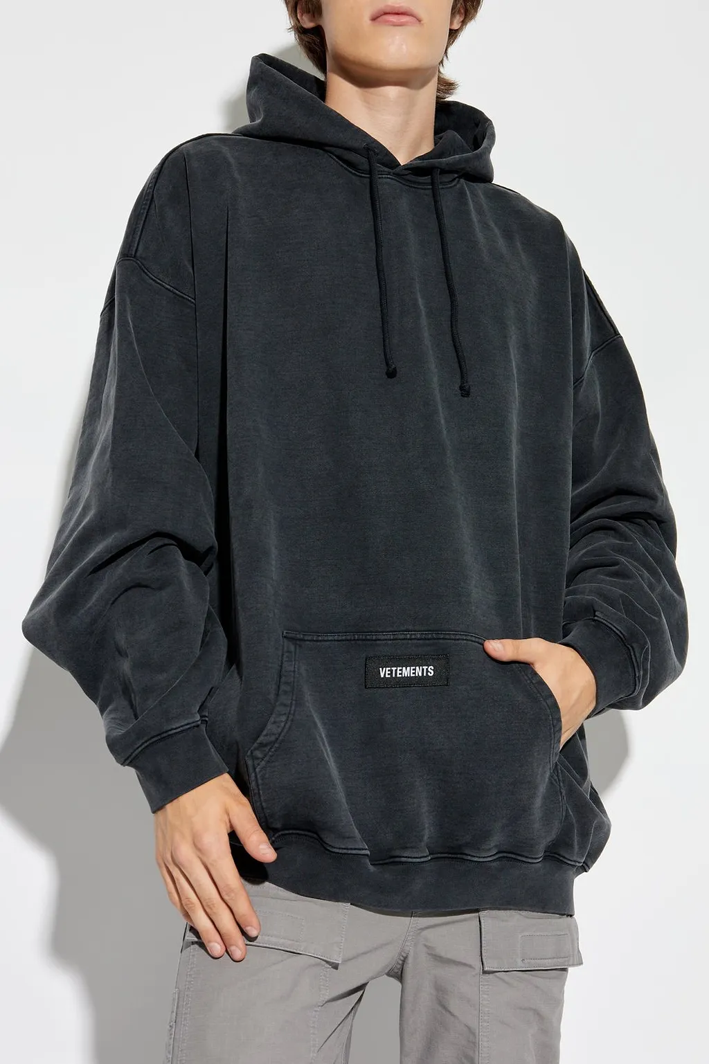 Vetements Logo Patch Drawstring Hoodie
