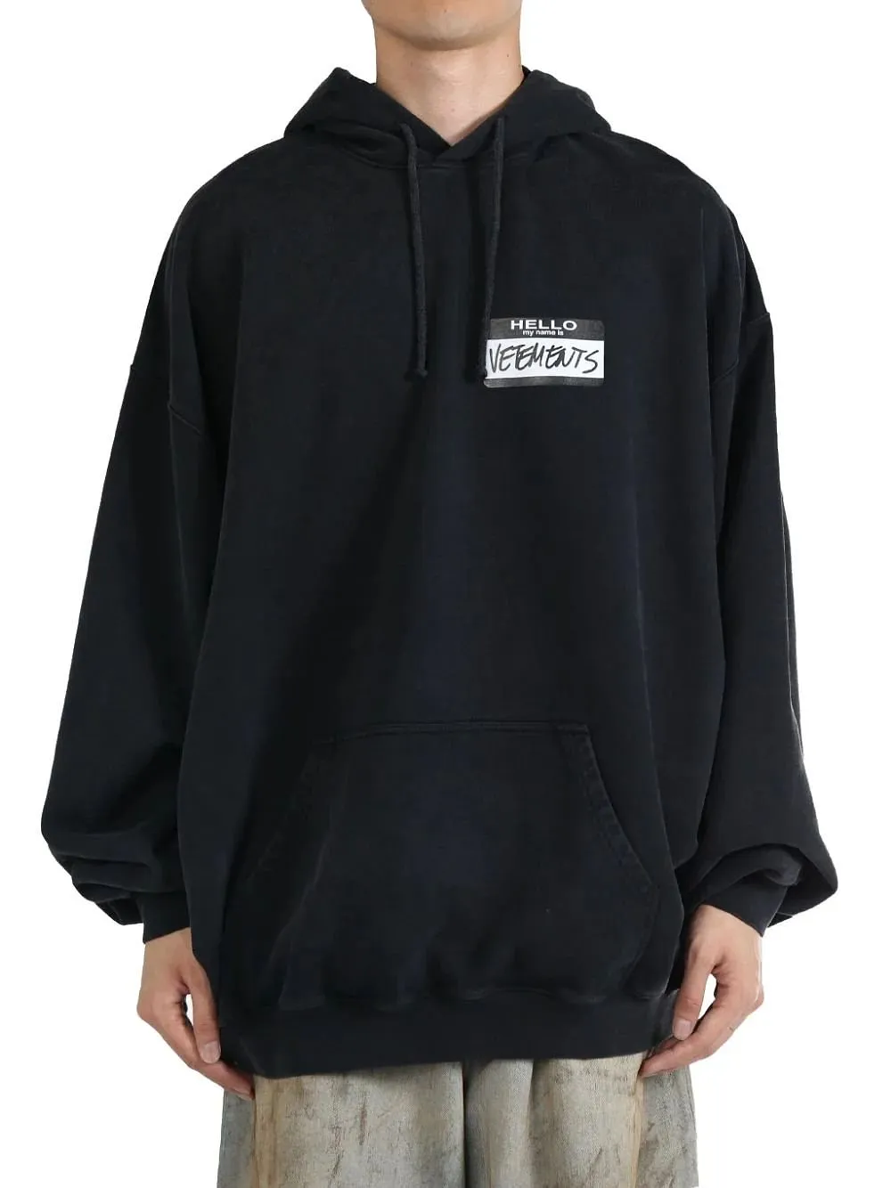 Vetements Logo Printed Drawstring Hoodie