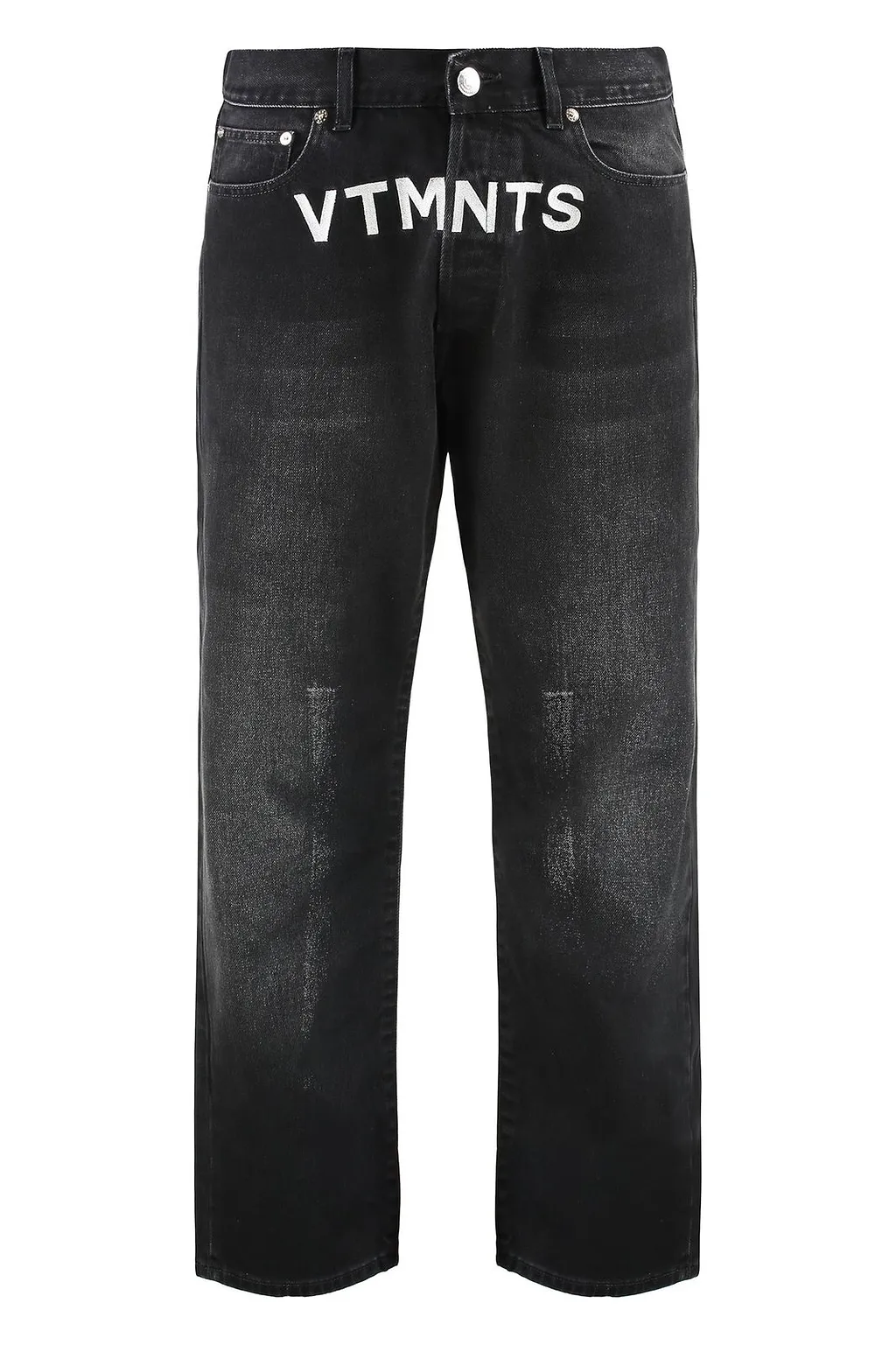 Vetements Logo Printed Straight-Leg Jeans
