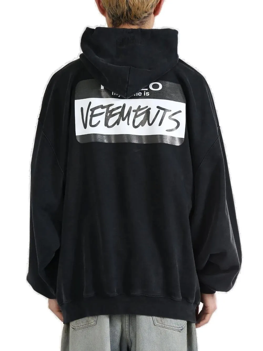 Vetements Logo Printed Drawstring Hoodie